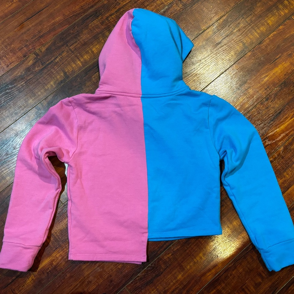 Disney Store Princess Fashion Pullover Pink/Blue Hoodie for Girls Sz 9/10- NWOT - Picture 2 of 5